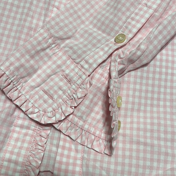 Vineyard Vines long sleeve gingham top with ruffles - Picture 3 of 3